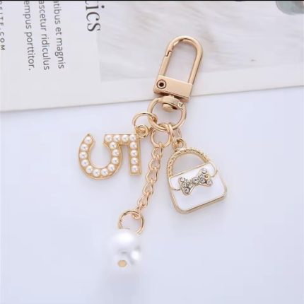 Purse Accessories Keychains Dangleing White Pearl, Pearl Filled 5, & Handbags